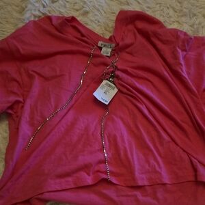 Rue21 Bright Pink Top with Chain Detail